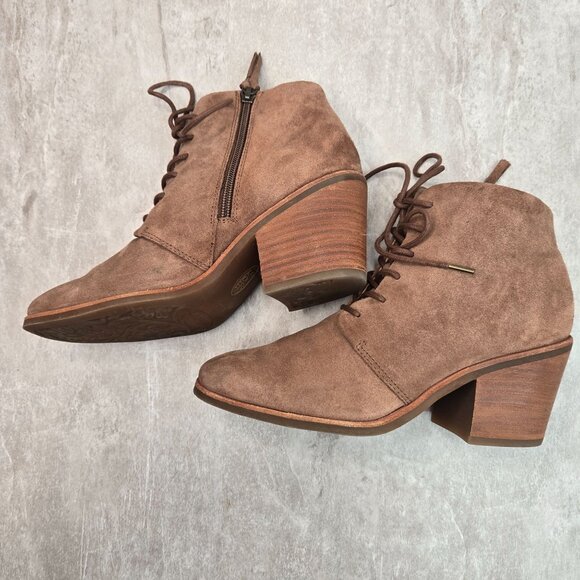 Sofft Lace Up Combat Boots Size 8.5 Brown Suede Grunge Hiker Comfort Booties - Picture 6 of 11